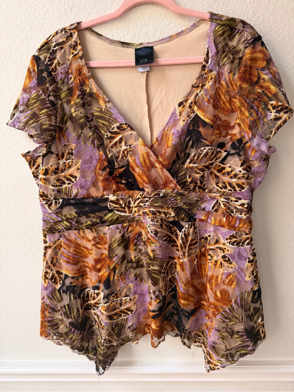 Fairy Grunge Y2K Mesh Jungle Babydoll Top Fairycore Whimsigoth Boho Plus 3X